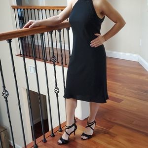 JNY Beaded Neck & Bodice Lined Blk Cocktail Dress